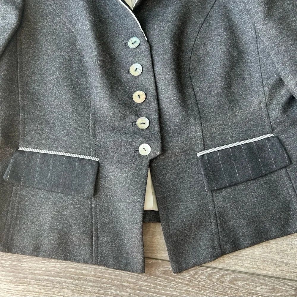 Vintage Tullo Stand Collar Wool Blazer Made In Ge… - image 7